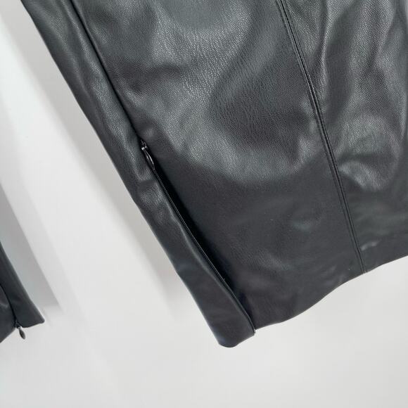 ZARA Faux Leather Pants Size Large Black Zipper Flare Vegan Mob Wife Bootcut NWT - Picture 14 of 14